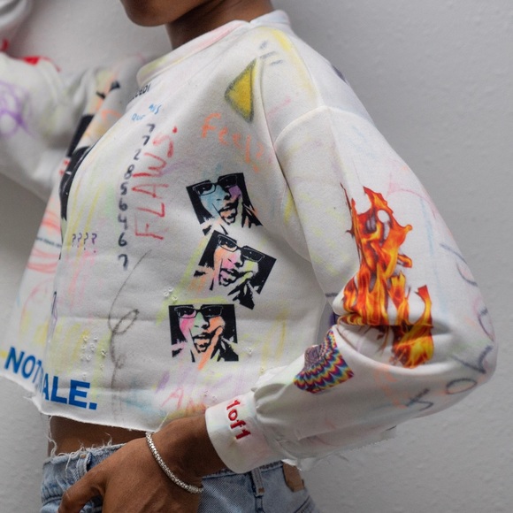 “PrayBoy” Women’s Crop Top Sweater handmade🔥🖼 - Picture 14 of 15